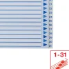 Register Non-Stop A4/1-31 rubrikblad vit