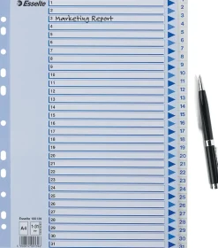 Register Non-Stop A4/1-31 rubrikblad vit