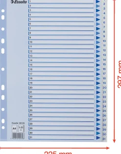 Register Non-Stop A4/1-31 rubrikblad vit