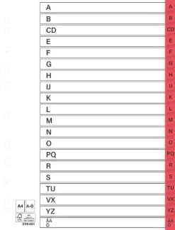 Register plastflik A-Ö röd 10/fp