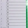 Register plastflik 1-12 grön 10/fp