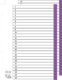 Register plastflik 1-52 lila 5/fp