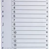 Register plastflik 1-15 vit 10/fp