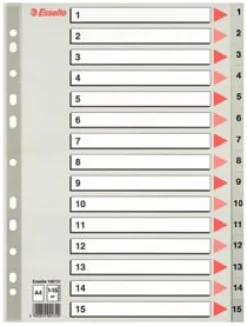 Register PP A4 1-15 grå