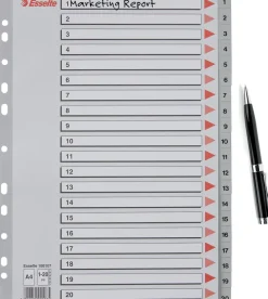 Register PP A4 1-20 grå