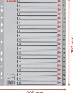 Register PP A4 1-20 grå