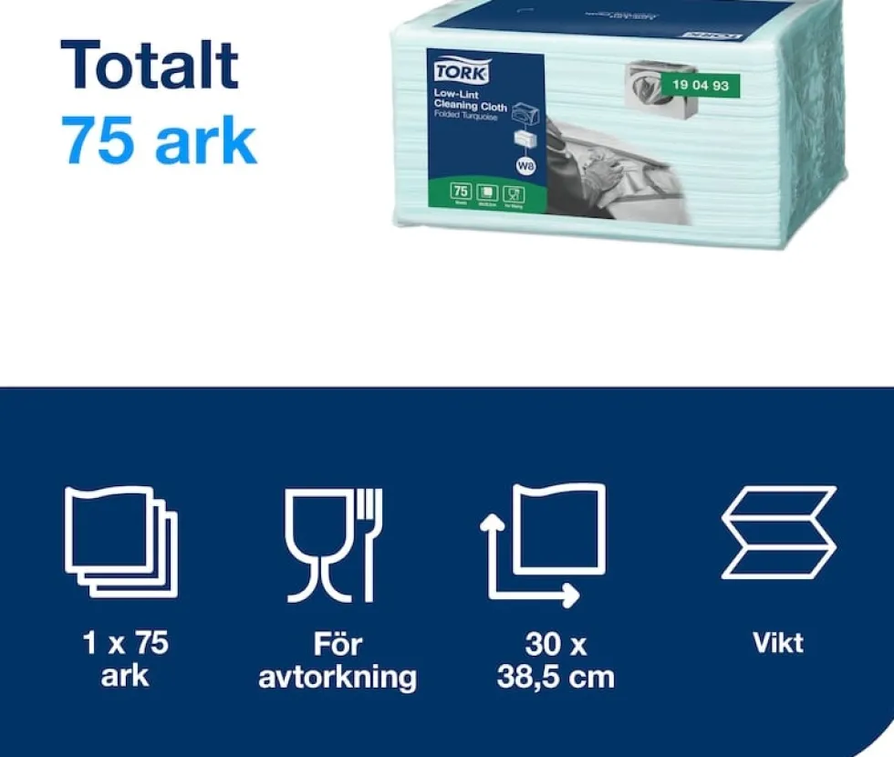 Rengöringsduk TORK Precision W8, 75/FP