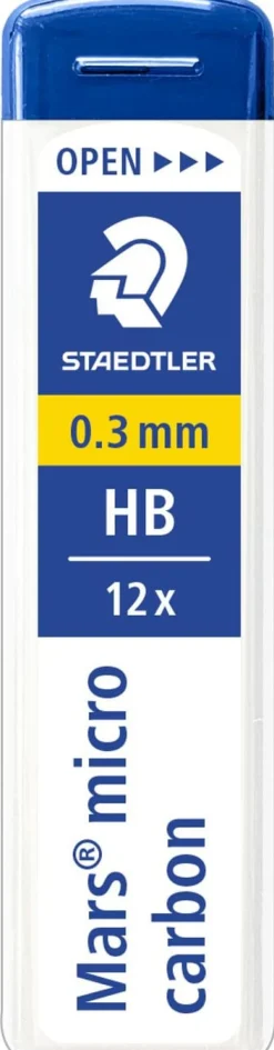 Reservstift Staedtler 0,3mm HB, 12 stift/tub, 12fp