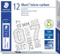 Reservstift Staedtler 0,7mm 2H, 12 stift/tub, 12fp