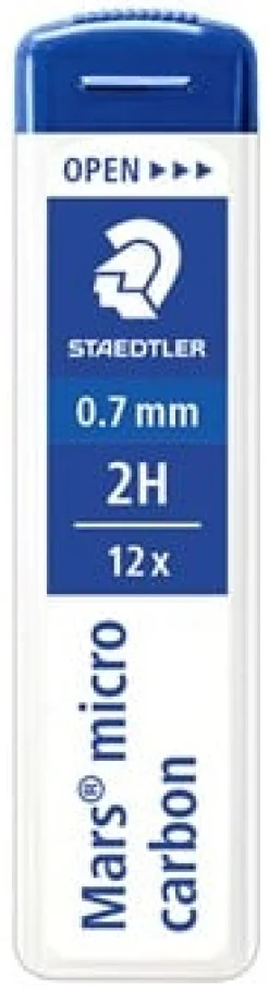 Reservstift Staedtler 0,7mm 2H, 12 stift/tub, 12fp