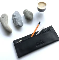 Rhodia flat pencilcase leather black