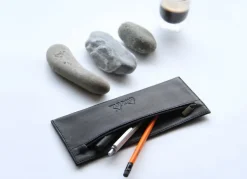 Rhodia flat pencilcase leather black