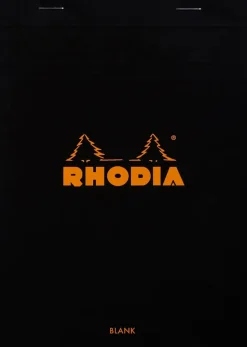 Rhodia head stapled pad black N°16 plain