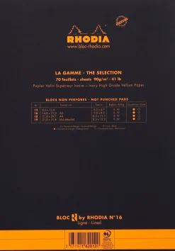 Rhodia le R Black head st.pad linedN°16