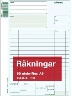 Räkning A5, utan kopia, 50 blad