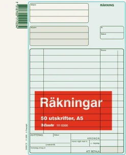 Räkning A5, utan kopia, 50 blad