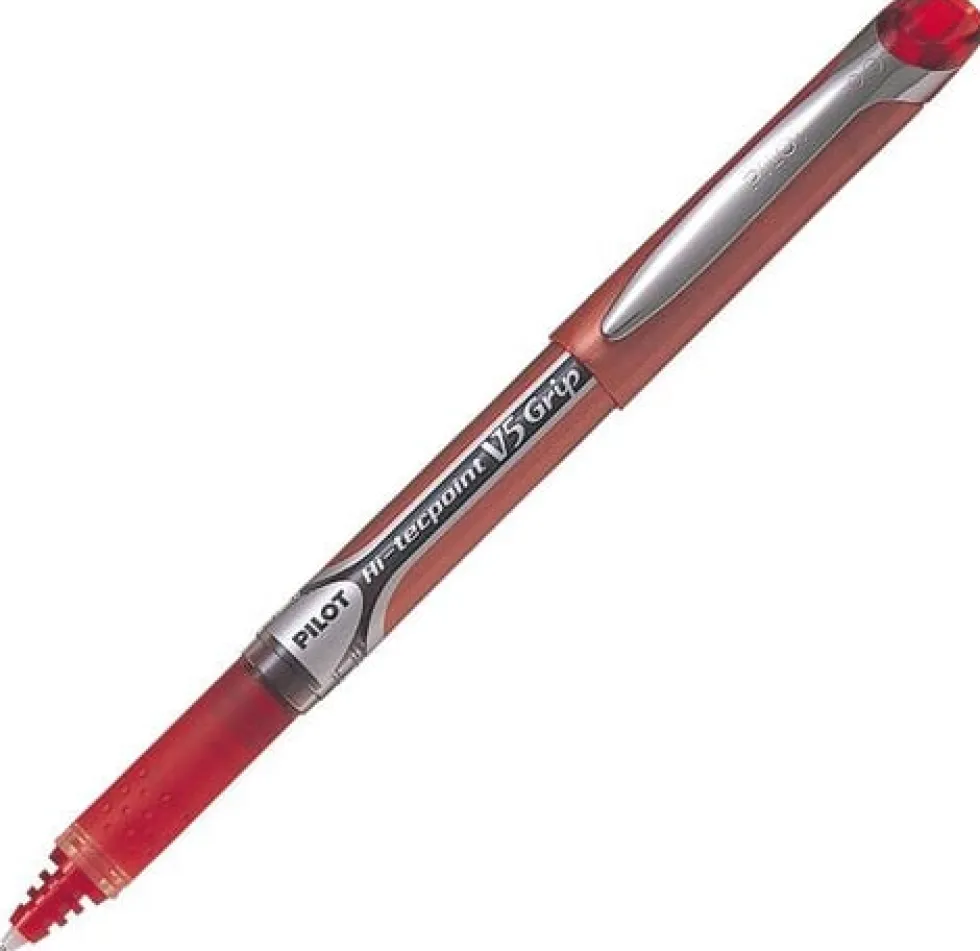 Rollerballpenna PILOT Hi-Tec V5 Grip Fine Röd, 0.5mm