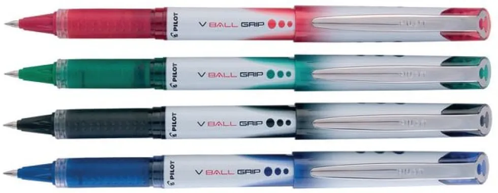 Rollerballpenna PILOT V-Ball Grip Fine Röd, 0.5mm