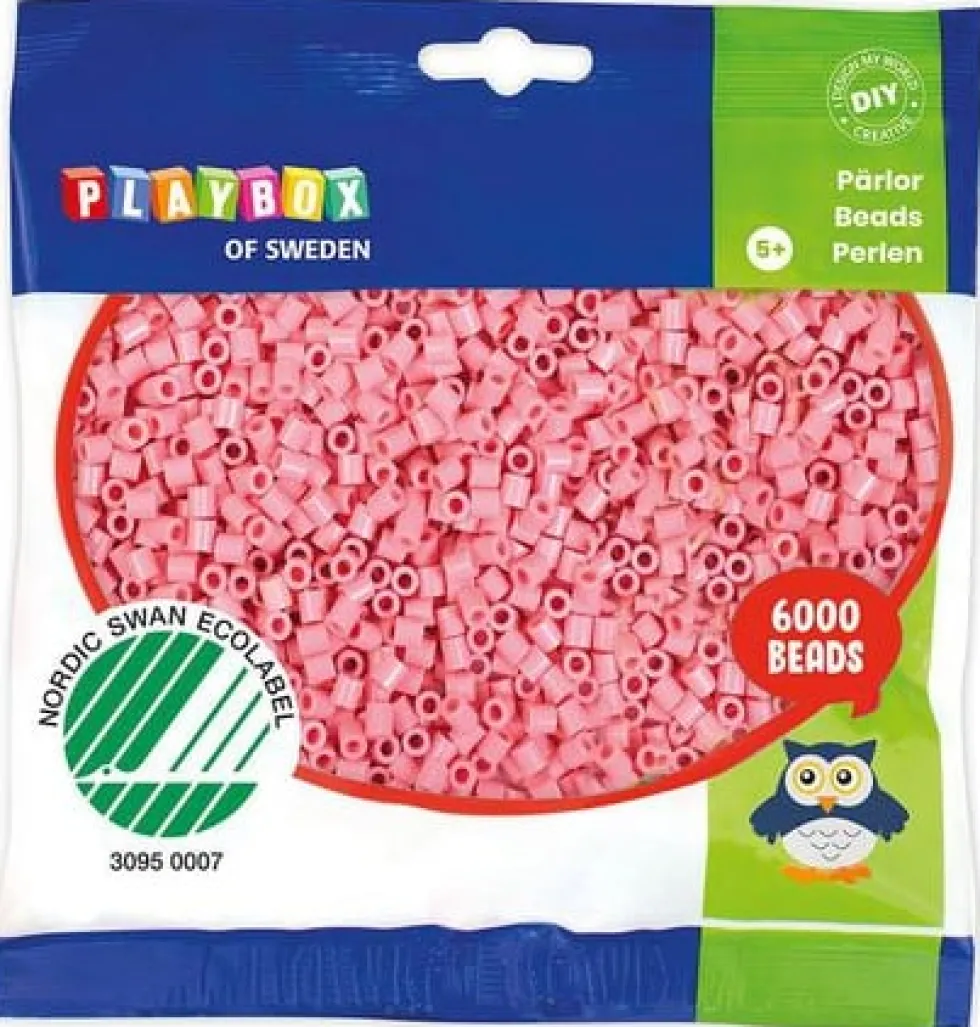 Rörpärlor pastell rosa 6000/fp