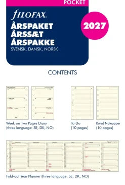 Årspaket Pocket 2027 Vecka Per Uppslag Svensk/Dansk/Norsk