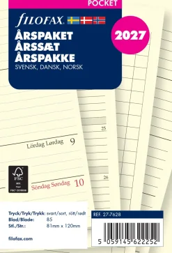 Årspaket Pocket 2027 Vecka Per Uppslag Svensk/Dansk/Norsk