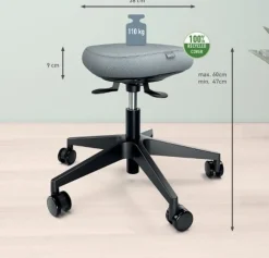 Sadelstol LEITZ Active Balance m.hjul