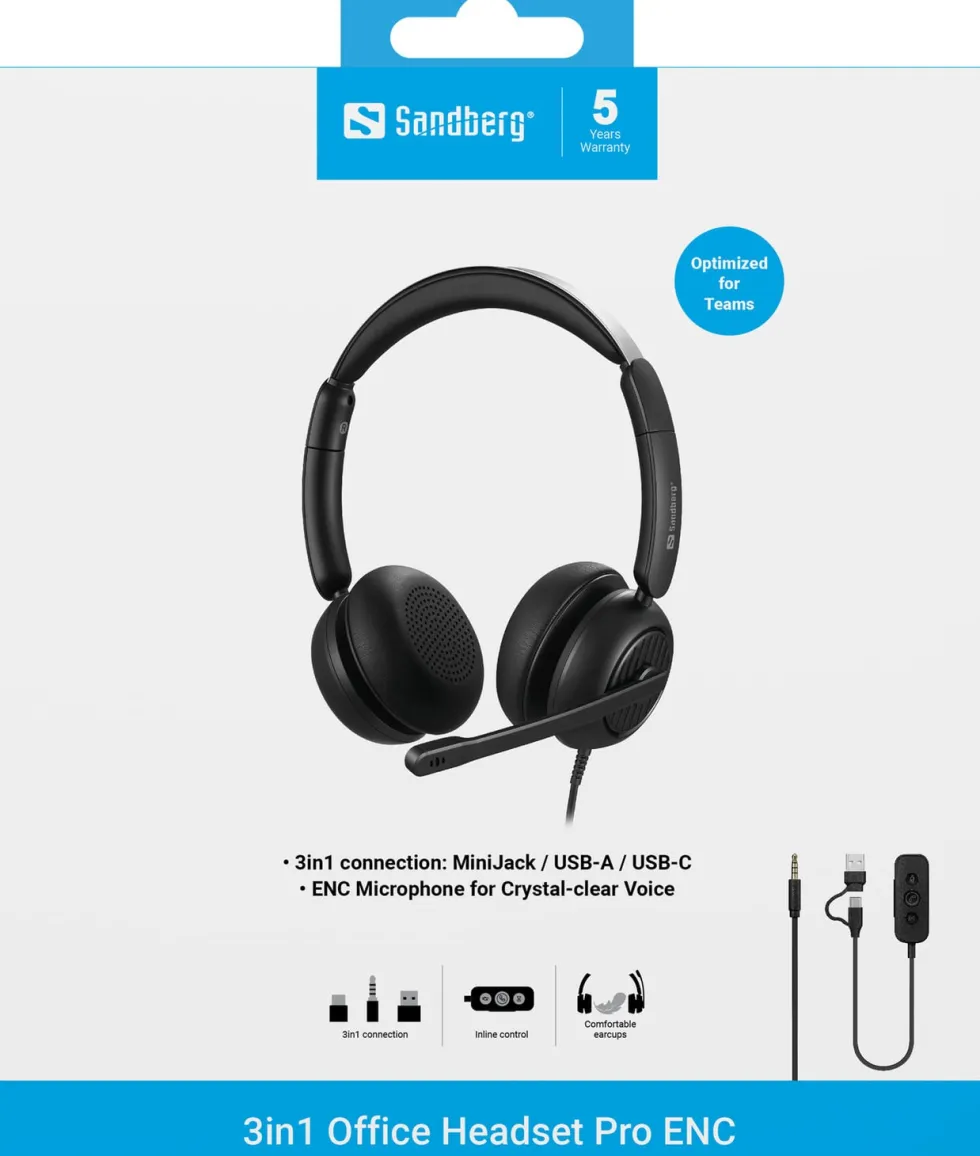 SANDBERG 3in1 Office Headset Pro ENC