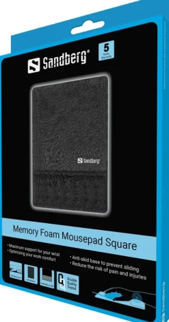 Sandberg Memory Foam Mousepad Square, Black