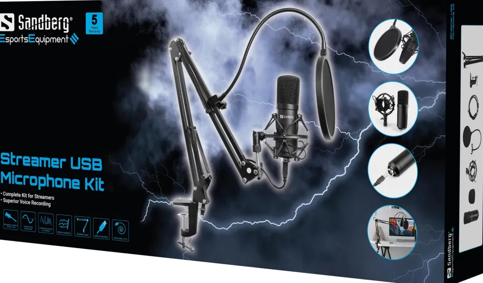 Sandberg Streamer USB Microphone Kit