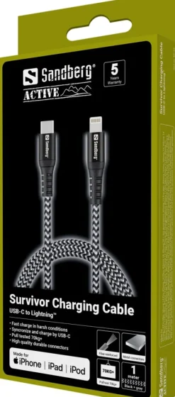 Sandberg Survivor USB-C PD>Lightning 1M
