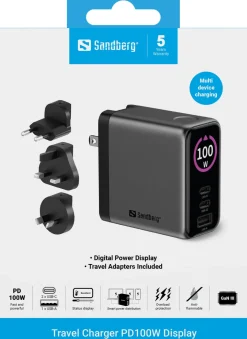 Sandberg Travel Charger PD100W Display