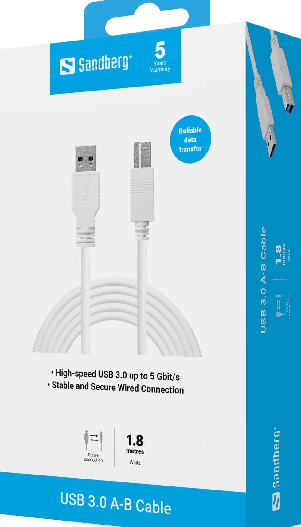 SANDBERG USB 3.0 A-B Cable 1.8 m