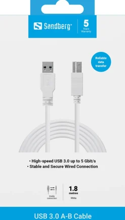 SANDBERG USB 3.0 A-B Cable 1.8 m