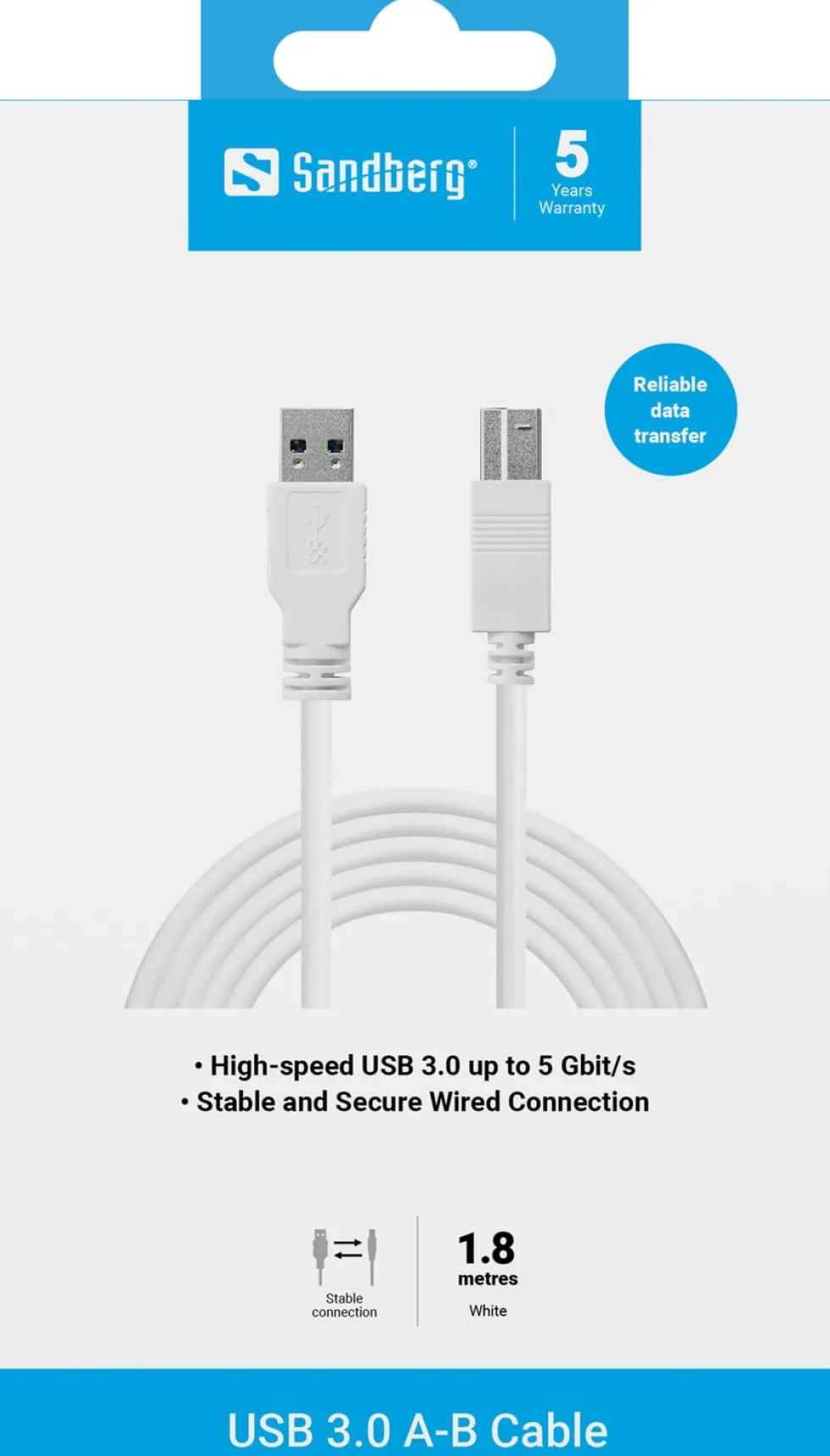 SANDBERG USB 3.0 A-B Cable 1.8 m
