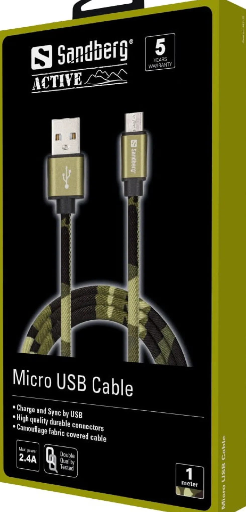 Sandberg USB-A to MicroUSB, Green Camouflage (1m)