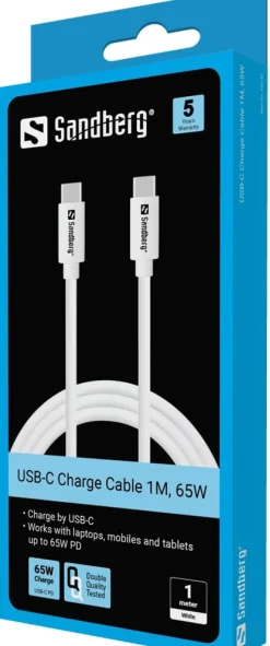 Sandberg USB-C Charge Cable 1M, 65W
