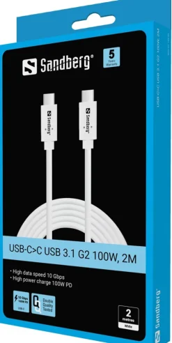 Sandberg USB-C>C USB 3.1 G2 100W, 2M