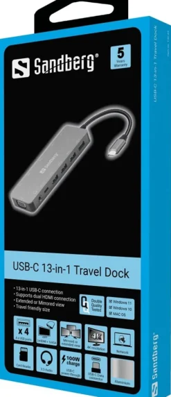 Sandberg USB-C 13-in-1 Travel Dock
