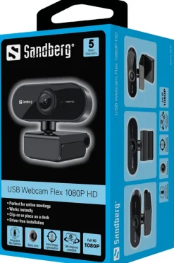 Sandberg USB Webcam Flex 1080P HD, Black