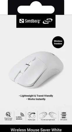 SANDBERG Wireless Mouse Saver White