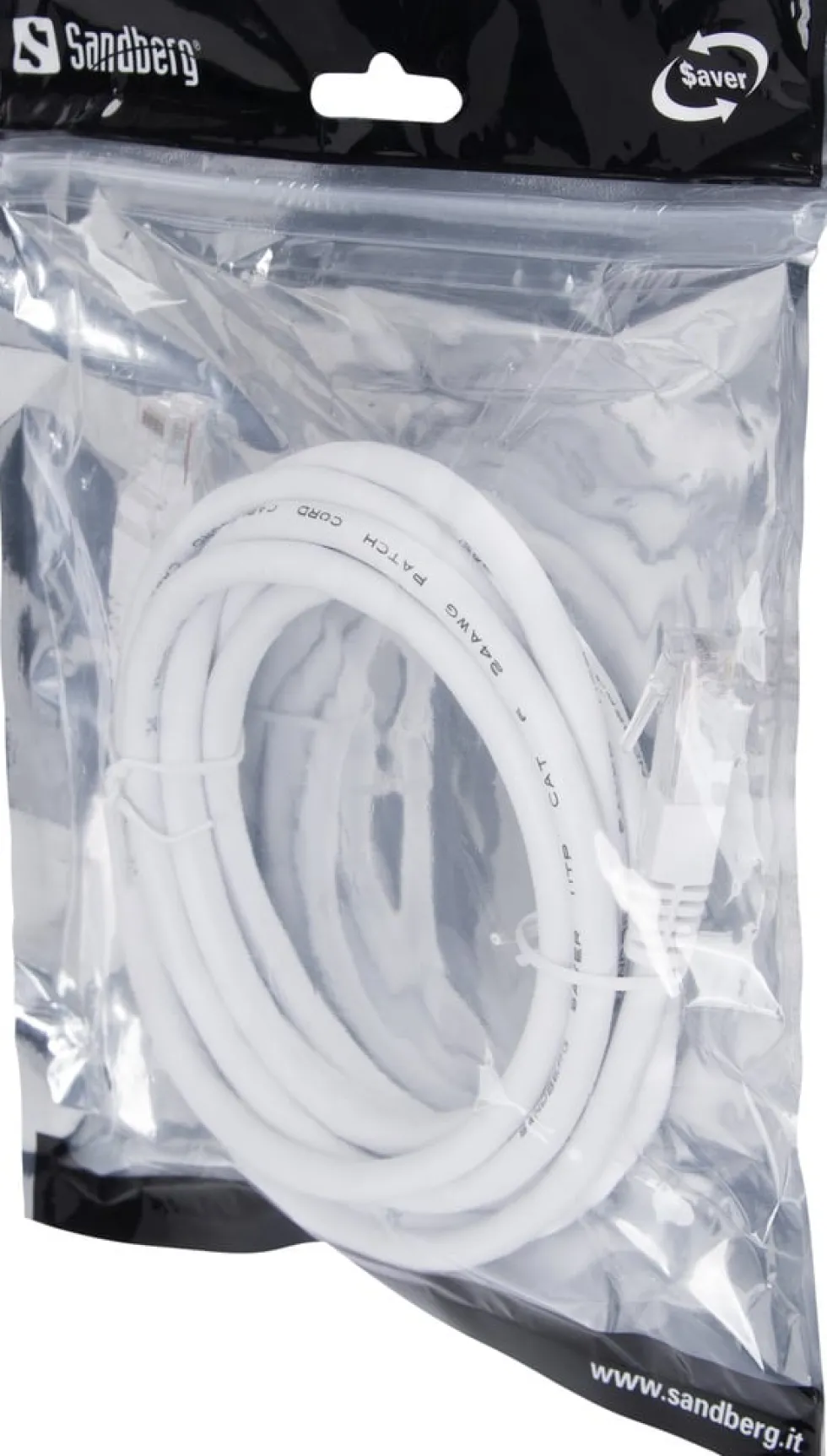 SAVER Network Cat 6 Cable, White (3m)