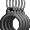 Secure holder with Keyring for Airtag - 4 Pack, Black