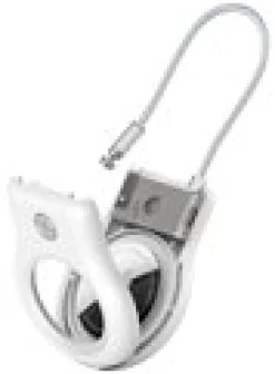 Secure Holder with Wire Cable for Airtag - White