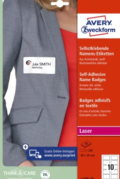 Self-adhesive name badge 80x50 (200)