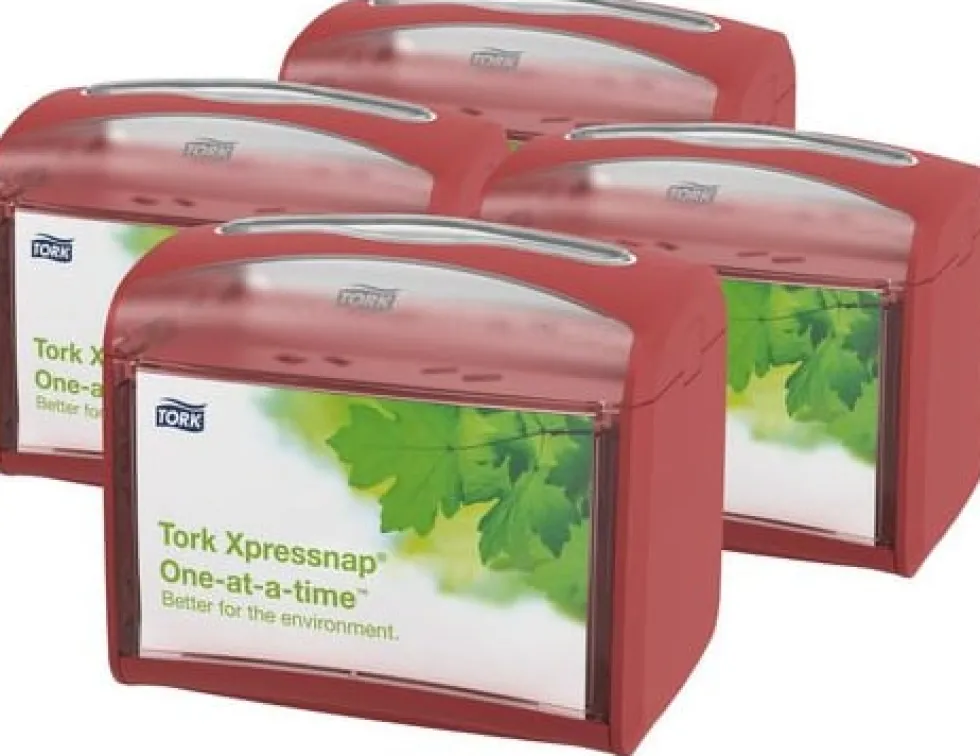 Servettdispenser TORK stående Xpressnap N4, röd