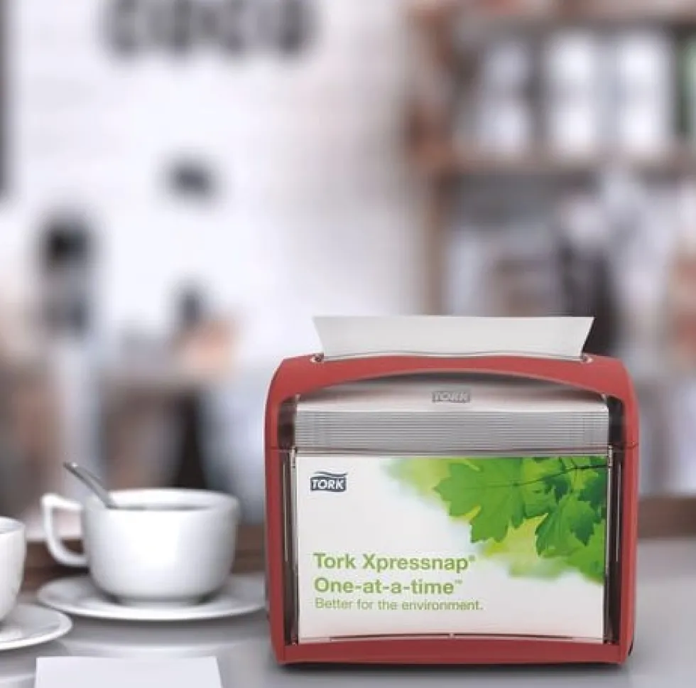Servettdispenser TORK stående Xpressnap N4, röd