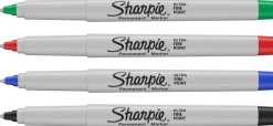 Sharpie Ultra Fine märkpenna 0.3mm 4-Blister Svart/Röd/Blå/G