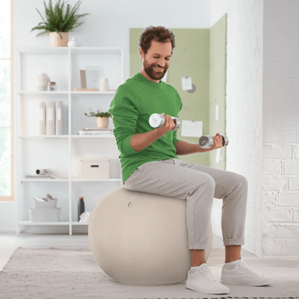 Sittboll Ergo m stopp Lgrå55cm