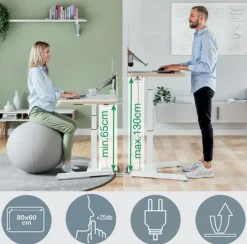 Skrivbord LEITZ Elektrisk Höj-Sänk Vit