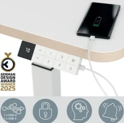 Skrivbord LEITZ Elektrisk Höj-Sänk Vit